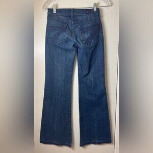 Vintage Y2K 7 For All Mankind Dojo Bootcut Embroidered Pockets Blue Jeans 24